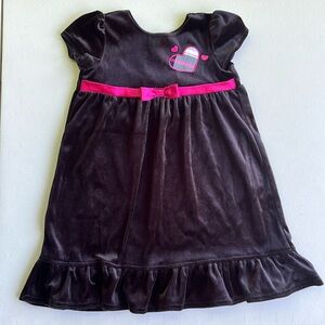 5yr Girls Black Velvet Dress